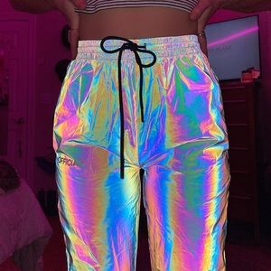 Holographic Reflective Joggers / Festival Pants